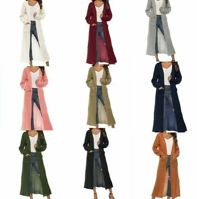 New Women's Long Sleeve Full Length Maxi Cardigan Duster Open Front Sweater Coat • $30.68