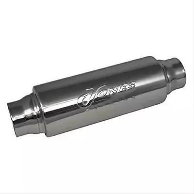 Jones Exhaust 2.25  Inlet Turbine Muffler Resonator 304 Stainless Steel 4  Round • $55.99