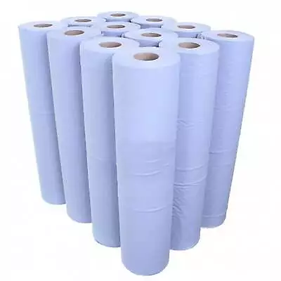 Essentials Blue Couch Roll 20  - 2ply - 40m X 500mm - Case Of 12 • £28.79