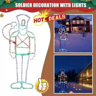 Christmas Outdoor Decoration Light Soldier Nutcracker LED Rope Silhouette NEW • $11.48