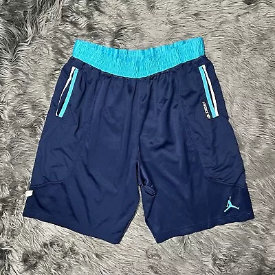 Vintage Air Jordan Nike Men’s Blue Teal Basketball Shorts Size L Jumpman Logo • $17