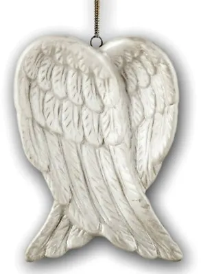 Porcelain White Angel Wings Christmas Ornament - Use As A Memorial Christian • $4.89