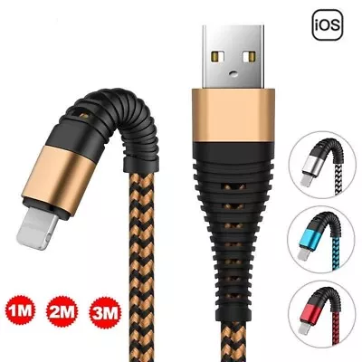 Nylon Braided USB 3A Fast Charging Cable Data For Apple Charger IPhone IPad IOS • $7.95