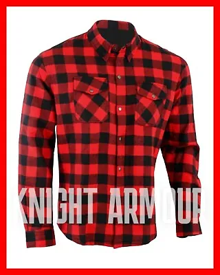 Motorcycle Flannel Shirt Lined With KEVLAR Aramid Fibers With CE Armor • $44.85