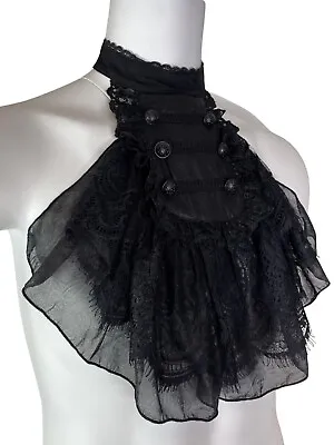 Punkrave Retro Vintage Vampier Gothic Fake Shirt Black Collar Neckties S-150 • $25.59