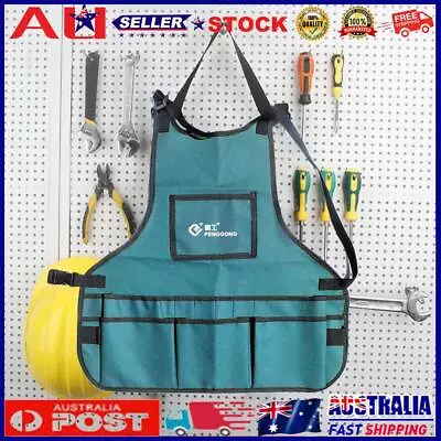 Work Apron Oxford Cloth Waterproof Heavy Duty Woodworking Apron (Blue) • $18.02