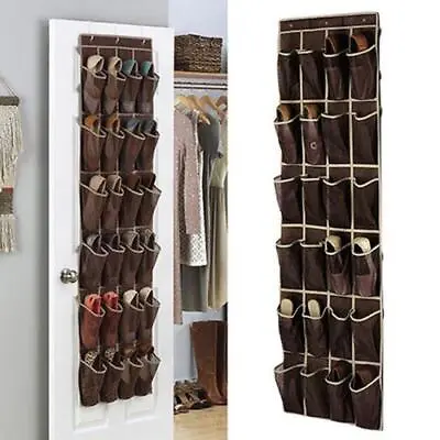 $18.75 • Buy 24 Pocket Shoe Space Door Hanging Organizer Rack Wall Bag Storage Closet Holder