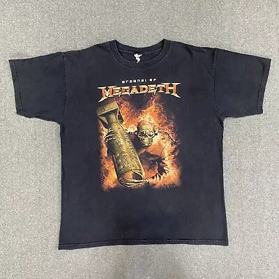 VTG Y2K Arsenal Of Megadeth T-Shirt Size XL Band Music Tour Rock Metal Black • $21.99