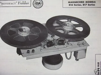 Magnecord 816 & 817 Tape Recorder Photofact  • $6.50