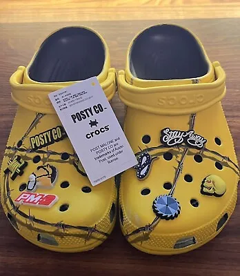 Post Malone Barbed Wire Crocs Size 9 Men's Size 11 Women's Full Jibbitz • $300