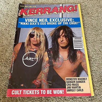 £3.50 • Buy Kerrang Magazine #391 (1992) Motley Crue, Faith No More + Posters