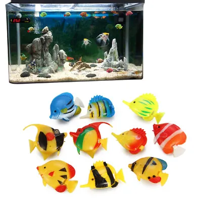 10x Artificial Plastic Small Fake Fish For Aquarium Decoration Tank Decor SALE • £2.59