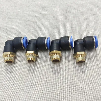 4X 3/8  OD(10mm) Tube X 1/4  NPT Pneumatic Male Elbow Push Connector Air Fitting • $9.75