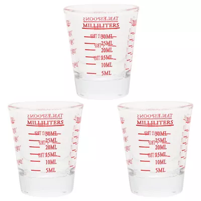  3 Pcs Bar Measuring Jigger Milk Container Ounce Cup Small Coffee • £13.29