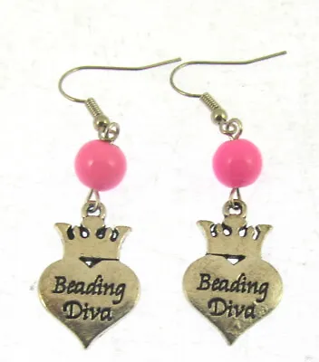 Stainless Steel  Heart Beading Diva Drop Dangle Earrings Hook  Jewelry O1 UK • £2.30