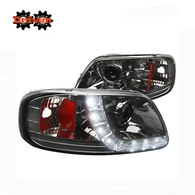 97-03 Ford F150 Harley Lighting SVT 1PC Headlight Corner Smoke Projector LED DRL • $169.99