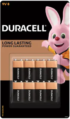 8 Pack Duracell 9V Copper Top MN1604 Alkaline Batteries New • $28.88