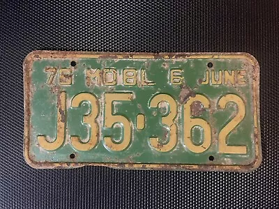 Missouri License Plate 1976 June J35 362 • $9.99
