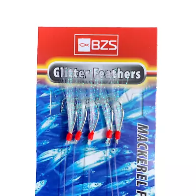 5 Packets Of Glitter Flasher Feathers  Mackeral Tinsel Feathers 5 Hooks • £5.99