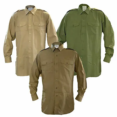 Army Shirt Genuine British Military Green Cadet Combat Olive Khaki Service Top • £11.50