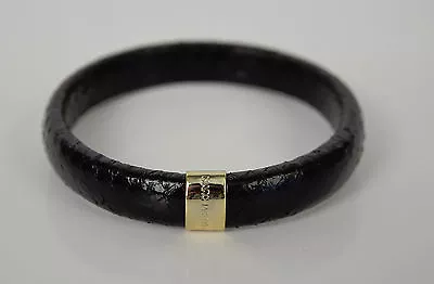  Marc Jacobs Collection Snakeskin Leather Print Black Bangle Cuff Bracelet New • $50