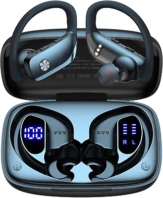 Bluetooth 5.0 Headset TWS Wireless Earphones Earbuds Stereo Headphones Ear Hook • $22.49