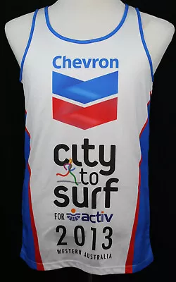 2013 Chevron City To Surf Western Australia Team Chevron Running Shirt Med White • $18.74