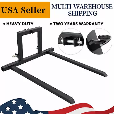 3 Point Hitch Pallet Fork 1500 Lbs Adjustable Attachments For Category 1 Tractor • $194.74