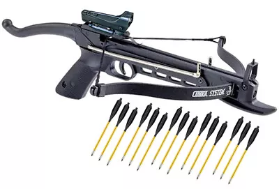 80lbs Self Cocking Hunting Pistol Crossbow With 15 Metal Arrows Red Dot  Scope • $59.99