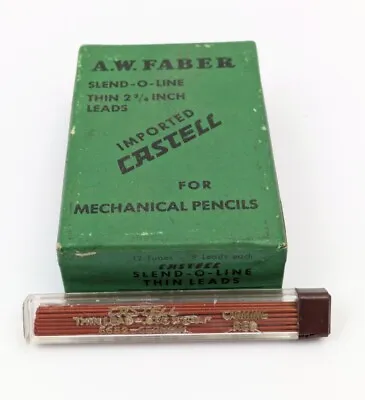 Vintage Faber Castell Slend-O-Line Thin Mechanical Pencil Leads Carmine Red 6652 • $14.95