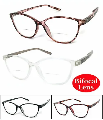 1 2 Or 3 Pairs Womens Retro Cat Eye Frame Bifocal Reading Glasses Spring Hinges • $9.99