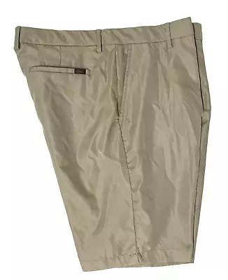 Greg Norman Casual Golf Shorts Mens 34x9 Brown Polyestr 4 Pockets Flex Waist NEW • $10.17