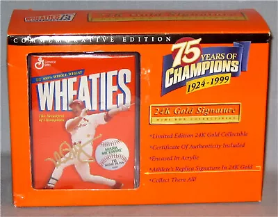 Mark McGwire 70 Home Runs Gold Signature Wheaties Box In  Display- Cardinals • $2.99
