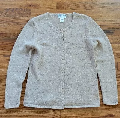 Vintage Pendleton Cardigan Sweater Womens Petite S Cotton Blend Hong Kong Beige • $22.99