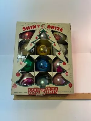 VTG Mercury Glass SHINY BRITE  Christmas Ornaments Mixed 12 • $39.71