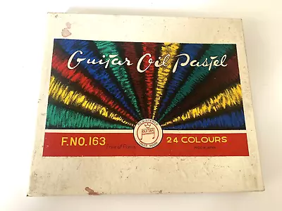 Vintage Artists Guitar Oil Pastels 24 Colours Original Box F.NO. 163 Used • $14.99