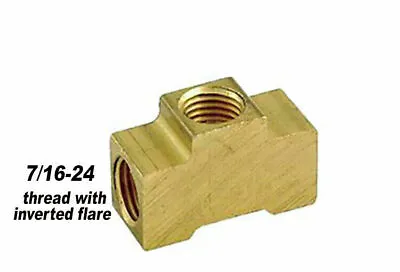 1/4  Inverted Flare Brake Line Brass Tee 7/16-24 All Sides 1 Pc • $12.95