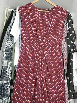 Zara Trafaluc Burgundy In Bird Pattern Mini Dress Size EUR L • £6