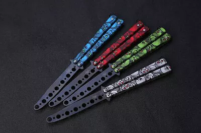 Camping Practice Butterfly Knife Comb Stainless Steel Dull Balisong Trainer AU • $6.99