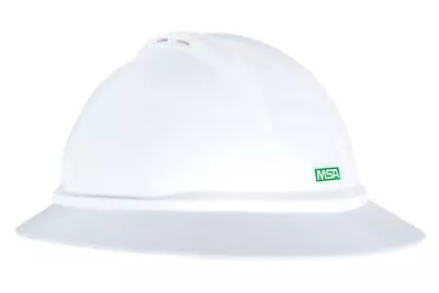 MSA Advance Full Brim Vented Hard Hat With 4 Pt Ratchet Suspension - White • $17