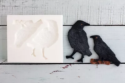  Silicone Mould Halloween Gothic RavensCrows Rooks Ellam Sugarcraft  M189 • £10