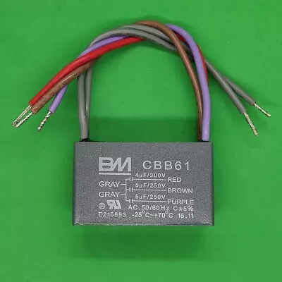 1pc New CBB61 4uF+5uF+5uF 300V/250V AC 5 Wire BM Capacitor For Ceiling Fan Motor • $3.75