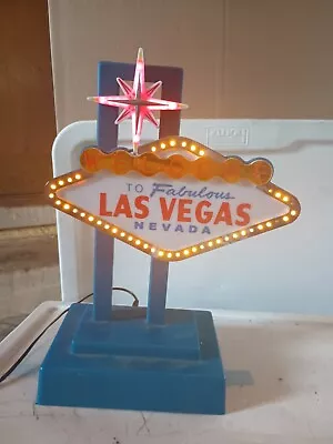 Vintage “Welcome To Fabulous Las Vegas” Light Up Desk Top Sign Works 13 X10  • $69.99