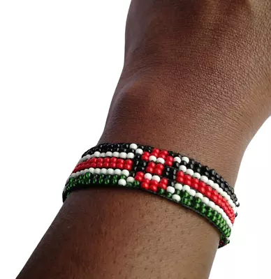 Wrist Band Bracelet Masai Beads Colorful African Unisex Adjustable Kenyan Made 1 • $7.99