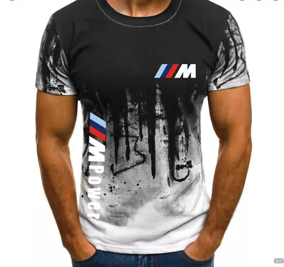 New M Power Men's 3D Printed Round Neck T-Shirt Casual Short Sleeve (S) • $14