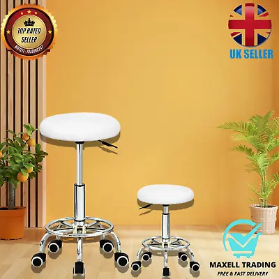 New Adjustable Swivel Beauty Salon Stool Massage Lift Hairdressing Round Chair • £21.99