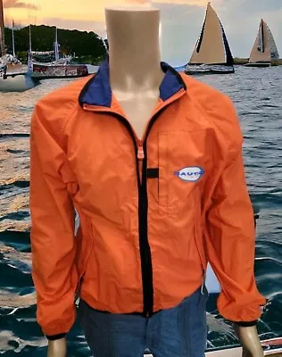 Vtg 90s Nautica Orange Full-Zip Sailing Jacket ~ Mens Size Medium  • $21.79