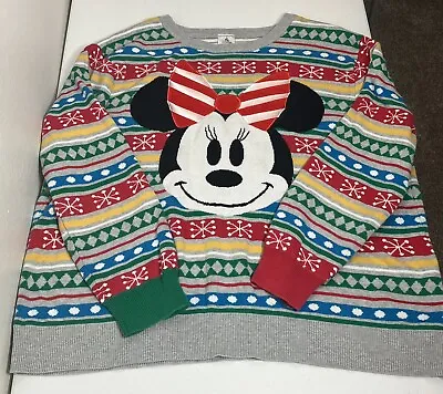 Disney Store 2018 Minnie Mouse Family Holiday Christmas Sweater Women's 2XL XXL • $17.99