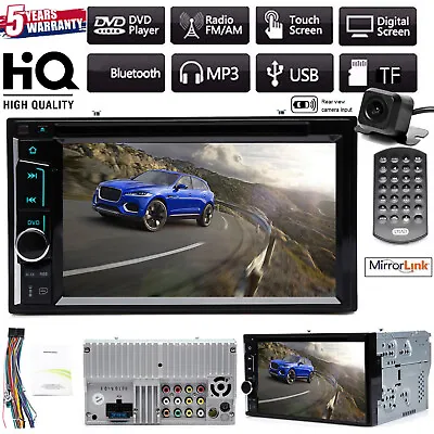 Double 2 DIN Car Stereo USB CD DVD Player Mirror Link For IOS & Android & Camera • $111.36