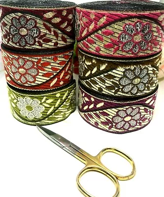 8b) 1 Meter Metallic Ribbon Sewing Craft Trimming Haberdashery Embellishment • £2.45